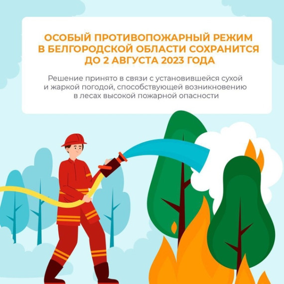 Власти Белгородской области приняли решение о продлении особого противопожарного режима на территории региона до 2 августа. Власти Белгородской области приняли решение о продлении особого противопожарного режима на территории региона до 2 августа.